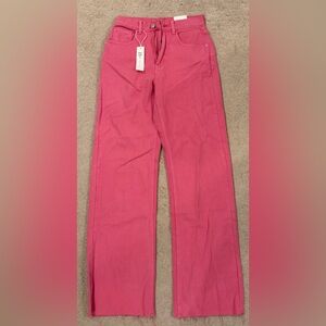Pink wide leg jeans SHEIN